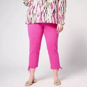 Belle by Kim Gravel Ponte Convertibelle Crop Pant-Malibu Pink-Reg 6-NEW-A639696